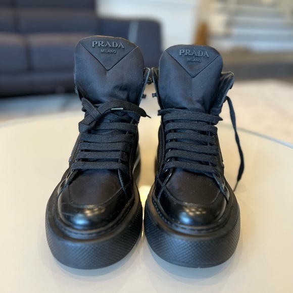 Prada High Top Tonal Panel Sneakers size 7/37.5 - Picture 2 of 4